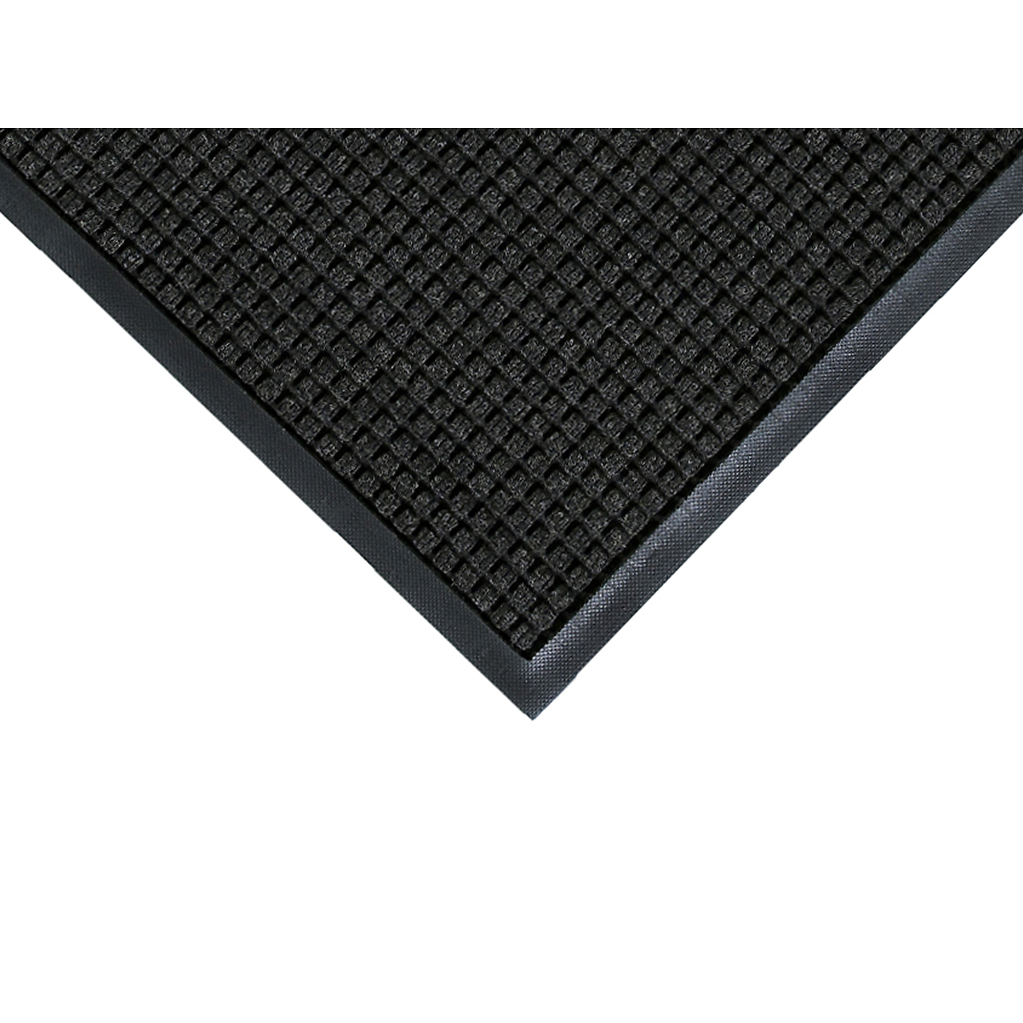 M+A Matting WaterHog Squares MatScraper/Wiper Entrance Mat,6' x 12' Charcoal, 3/8" Thickness,cleated backed, Model # 20054612070